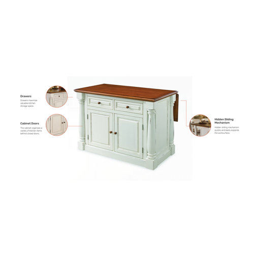 August Grove® Larchwood Wood Kitchen Island & Reviews Wayfair